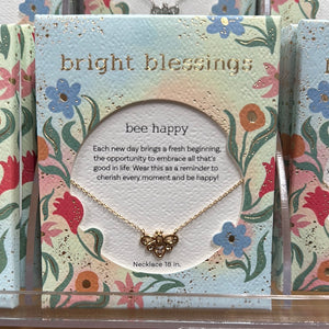 Gold Bee Bright Blessings Necklace - Bee Happy