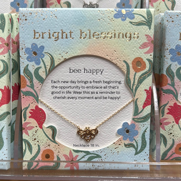 Gold Bee Bright Blessings Necklace - Bee Happy