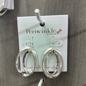 Brushed and Polished Oval Earrings