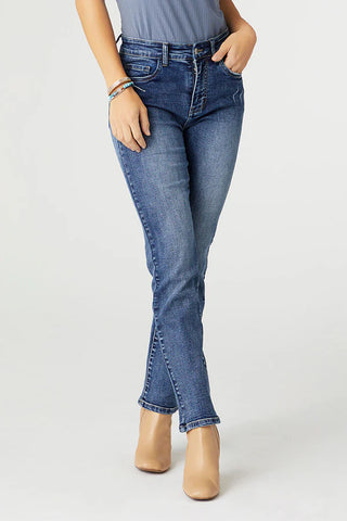 EverStretch Straight Jeans w/Bottom Cuff