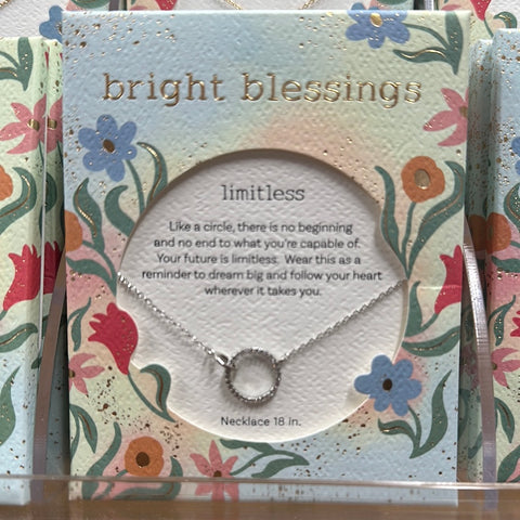 Silver Circle w Crystals Bright Blessings Necklace - Limitless