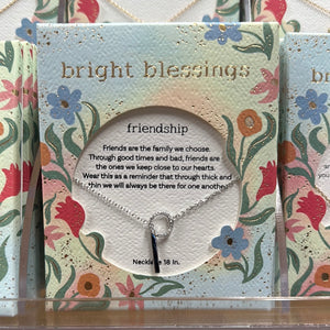 Silver Circle & Bar Bright Blessings Necklace - Friendship