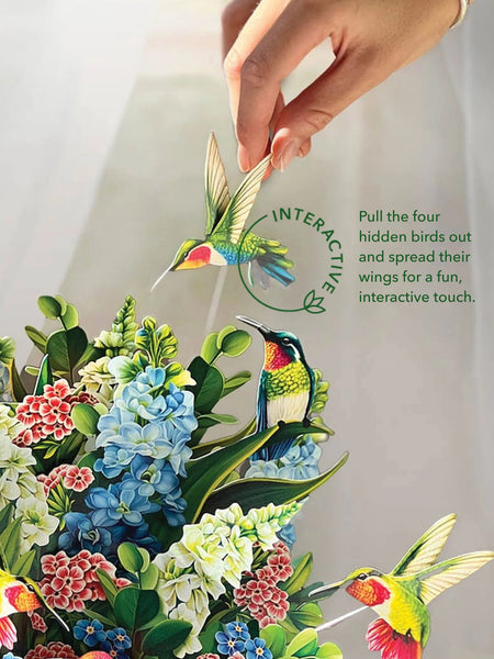 Hummingbird Oasis Pop-Up Flower Bouquet