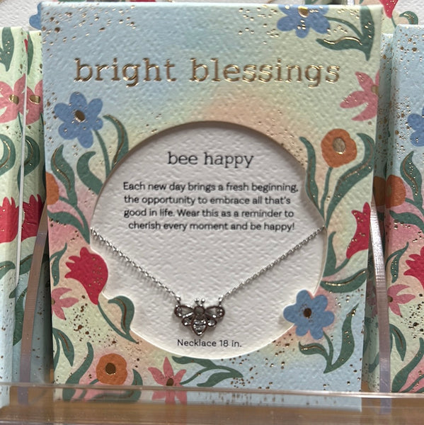 Silver Bee Bright Blessings Necklace - Bee Happy