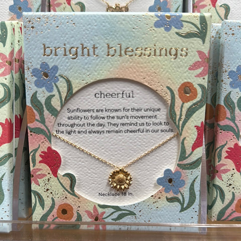 Gold Sunflower Bright Blessings Necklace - Cheerful