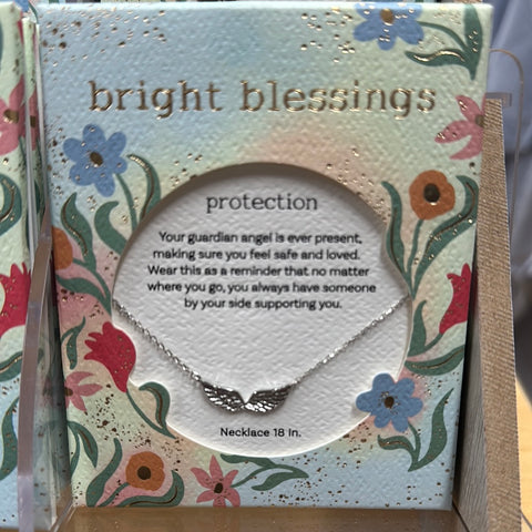 Silver Wings Bright Blessings Necklace - Protection