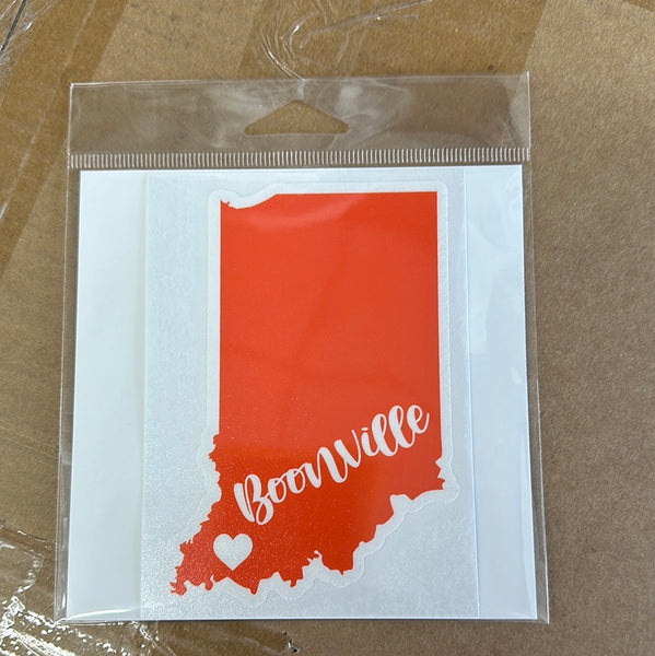 Boonville Indiana Red Sticker