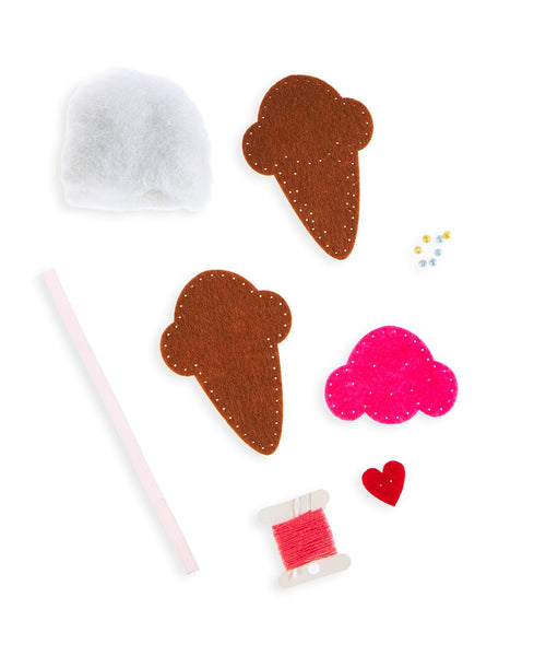 Ice Cream Cone DIY Felt Ornament Kit