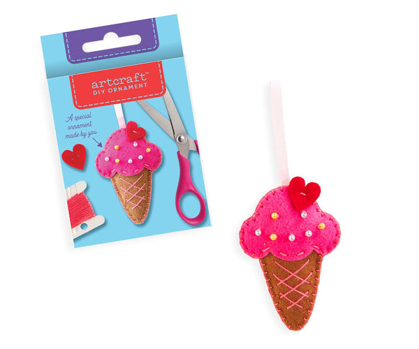 Ice Cream Cone DIY Felt Ornament Kit