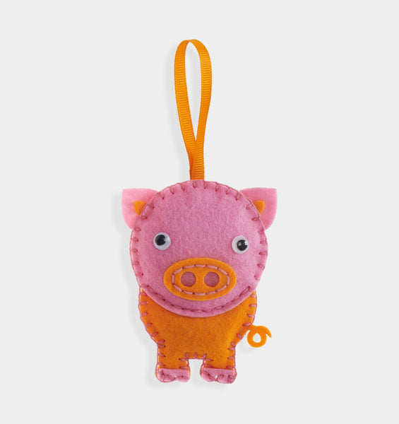 Orange Pig DIY Felt Ornament Kit
