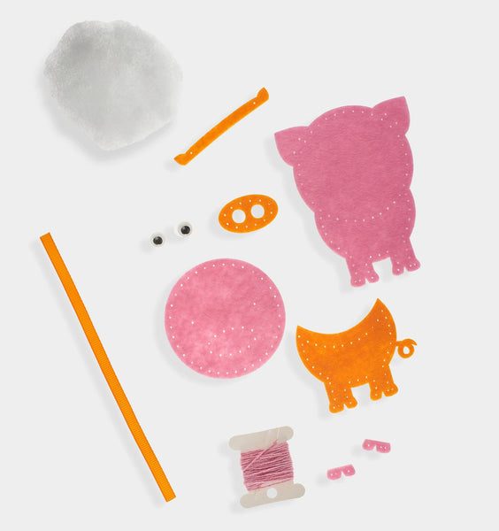 Orange Pig DIY Felt Ornament Kit