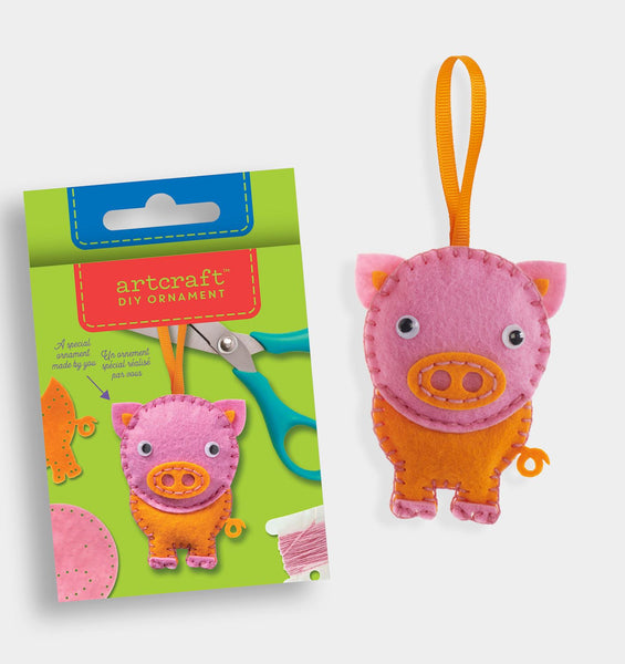Orange Pig DIY Felt Ornament Kit