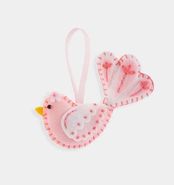 Pink Bird DIY Felt Ornament Kit