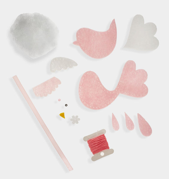 Pink Bird DIY Felt Ornament Kit