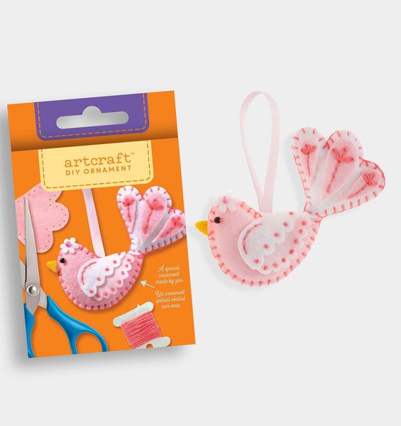 Pink Bird DIY Felt Ornament Kit