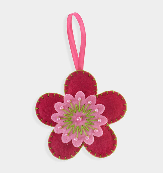 Pink Flower DIY Felt Ornament Kit