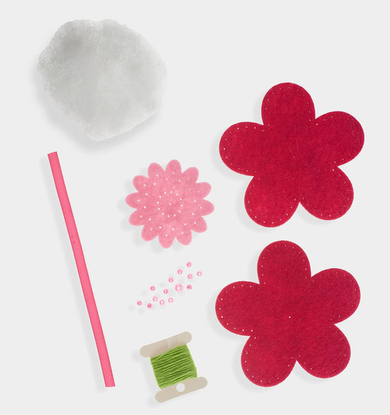 Pink Flower DIY Felt Ornament Kit