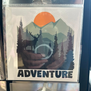 Adventure Deer in Woods Sticker