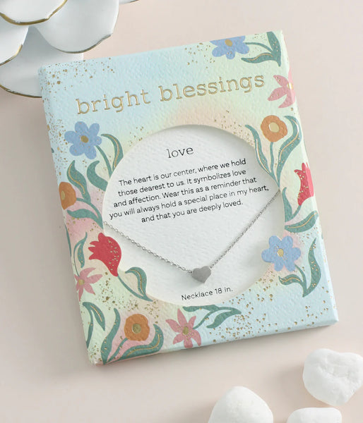 Silver Heart Bright Blessings Necklace - Love