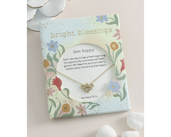 Gold Bee Bright Blessings Necklace - Bee Happy