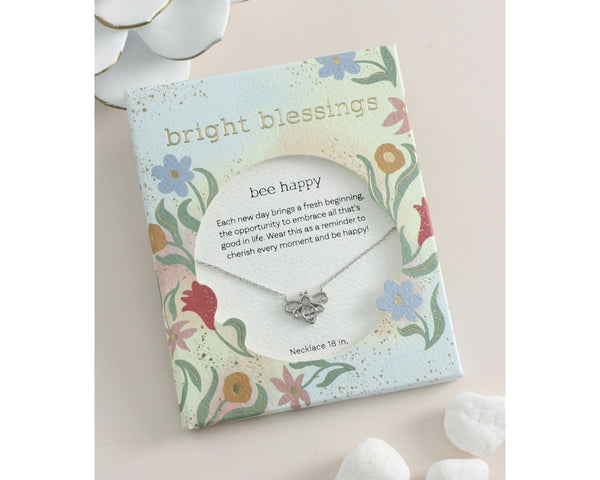 Silver Bee Bright Blessings Necklace - Bee Happy