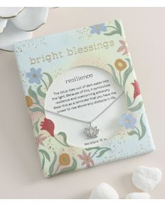 Silver Lotus Flower Bright Blessings Necklace - Resilience