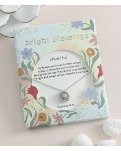 Silver Sunflower Bright Blessings Necklace - Cheerful