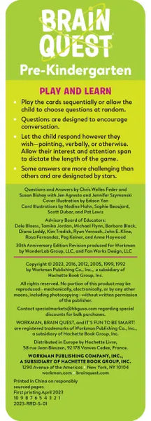 Brain Quest Smart Cards - Pre~Kindergarten