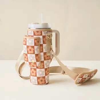 Brown Floral Check Tumbler Sling