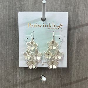 Matte Silver Flower Earrings