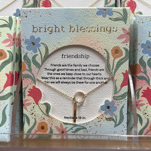 Gold Circle & Bar Bright Blessings Necklace - Friendship