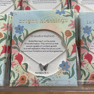 Silver Butterfly Bright Blessings Necklace - Transformation