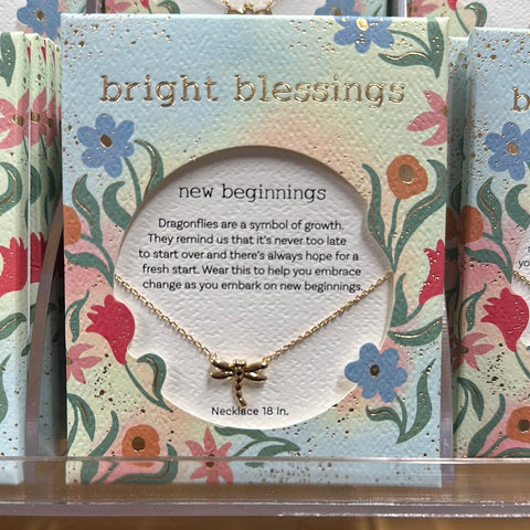 Gold Dragonfly Bright Blessings Necklace - New Beginnings