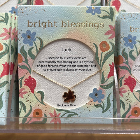 Gold Clover Bright Blessings Necklace - Luck