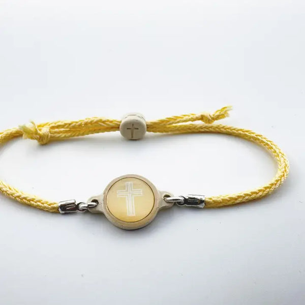 Tap to Pray Adjustable Cross Bracelet