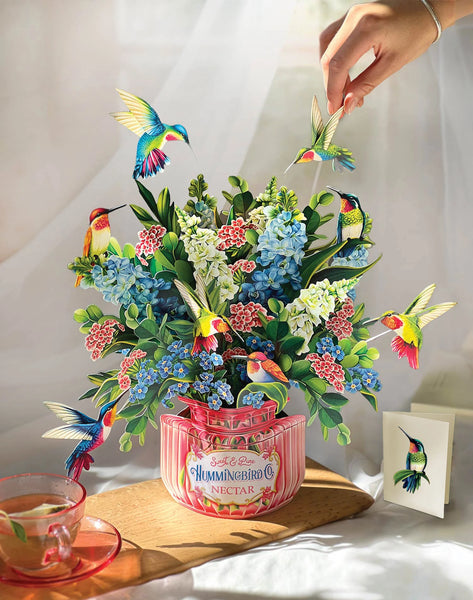 Hummingbird Oasis Pop-Up Flower Bouquet