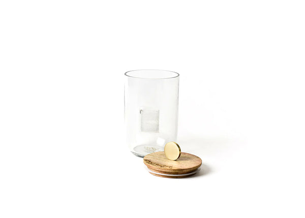 Small Mini Wooden Lid Glass Jar