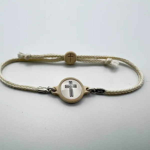 Tap to Pray Adjustable Cross Bracelet