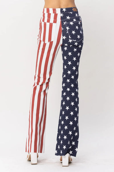 Hi Waist American Flag Flares CLOSEOUT