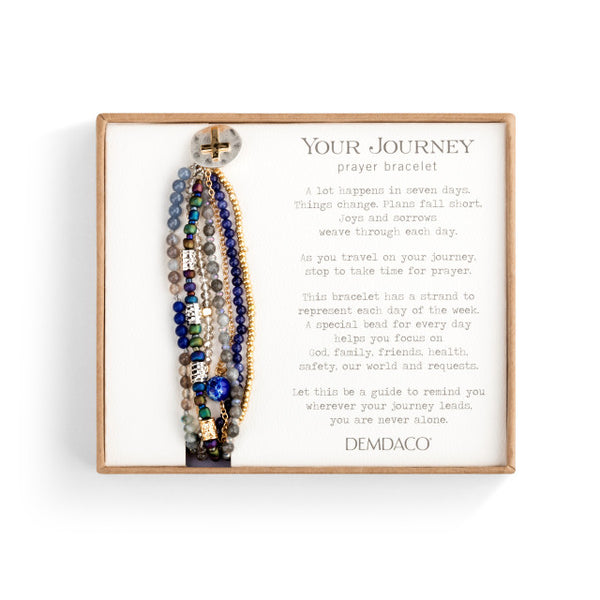 Indigo Beaded Prayer Bracelet