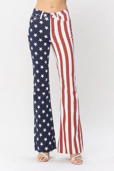 Hi Waist American Flag Flares CLOSEOUT