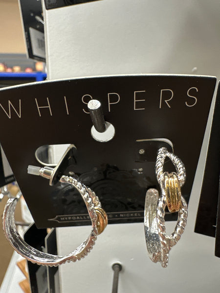 Whispers Link Hoop Earrings