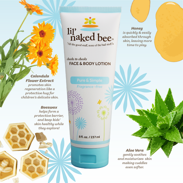 8 oz. Pure & Simple Cheeks to Cheeks Face & Body Lotion