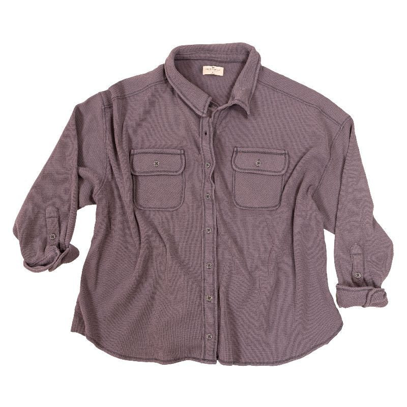 Gray Waffle Shacket
