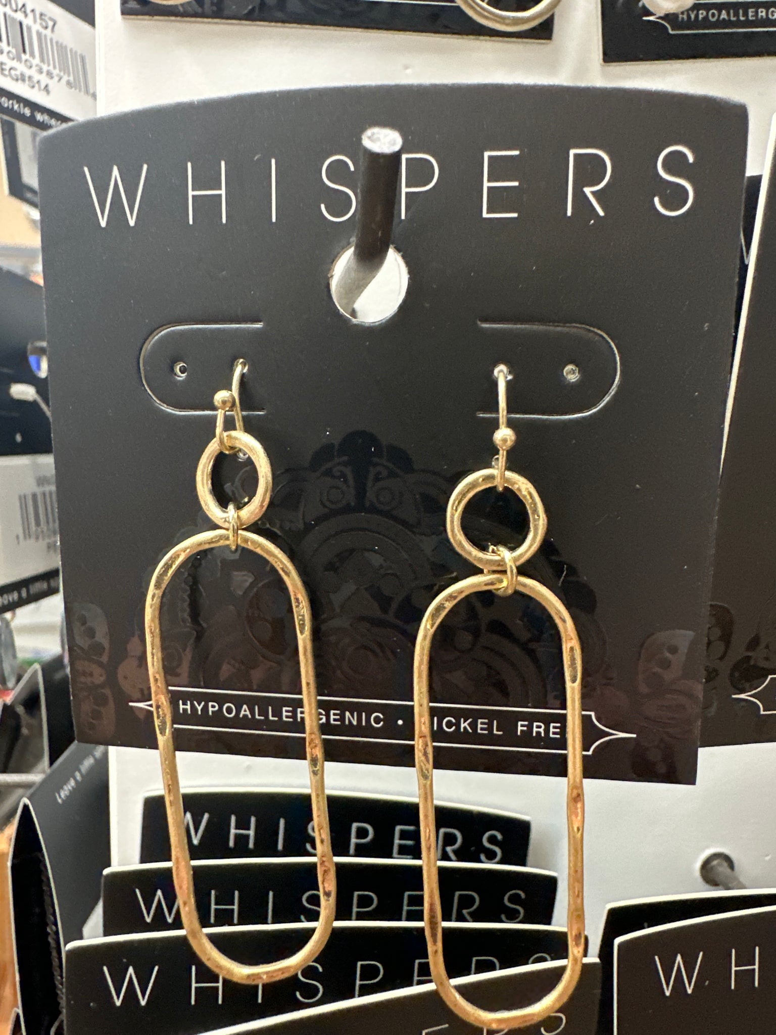 Whispers Geo Dangle Earrings - Antique Gold