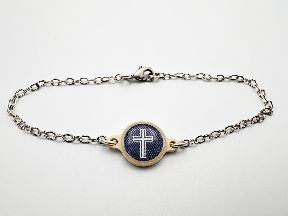 Tap to Pray 14K Gold-Plated Bracelet - Slate Cross
