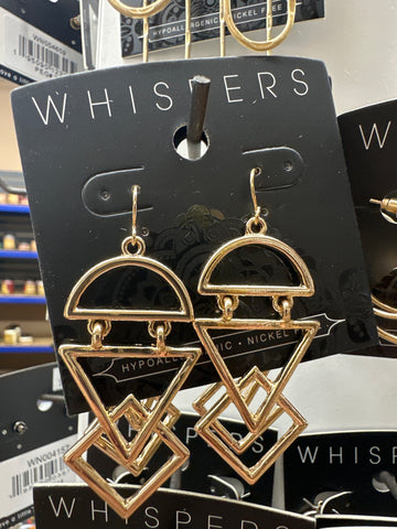 Whispers Layered Geometric Earrings - Gold