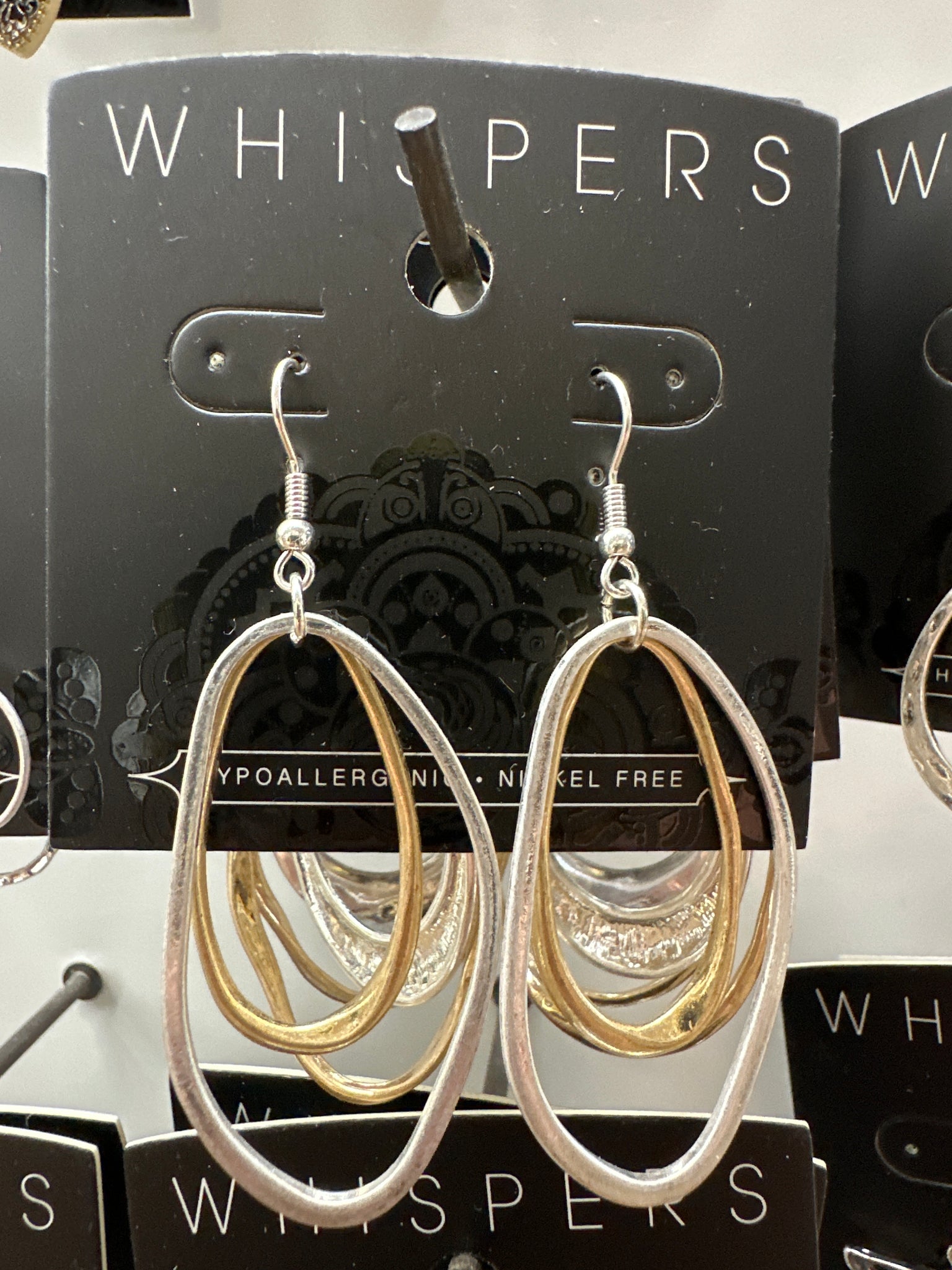 Whispers Mixed Metal Double Hoop Earrings