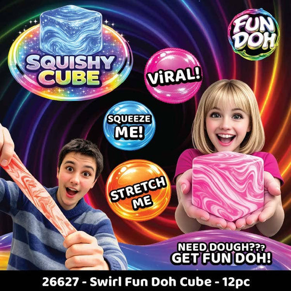 Fun Doh Swirl Squishy Cubes - Assorted