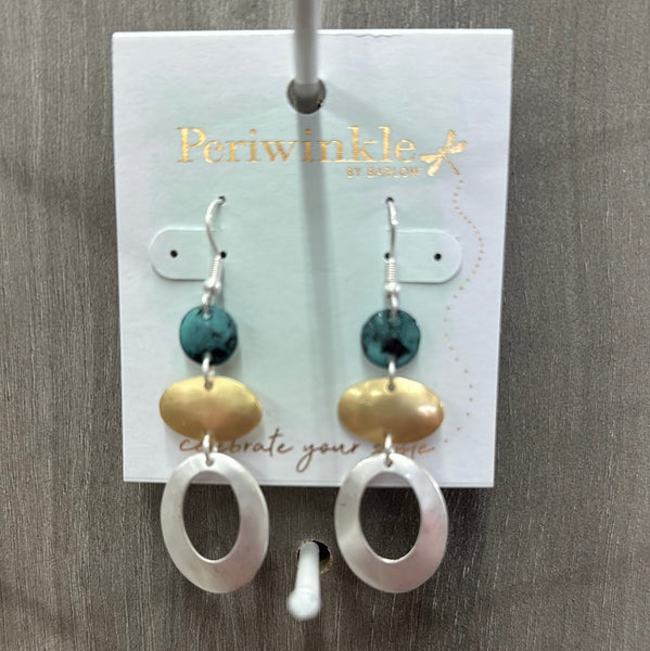 Patina Silver Gold Drops Earrings